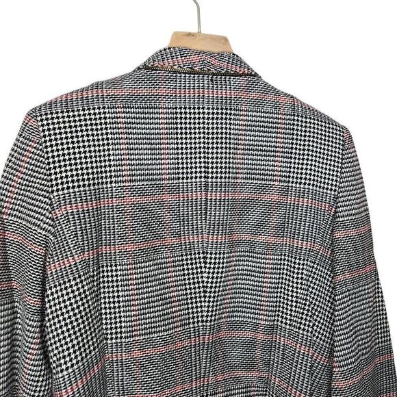 Escada Zipper Houndstooth Blazer Red Black White Size 38 US 6 - Picture 7 of 10